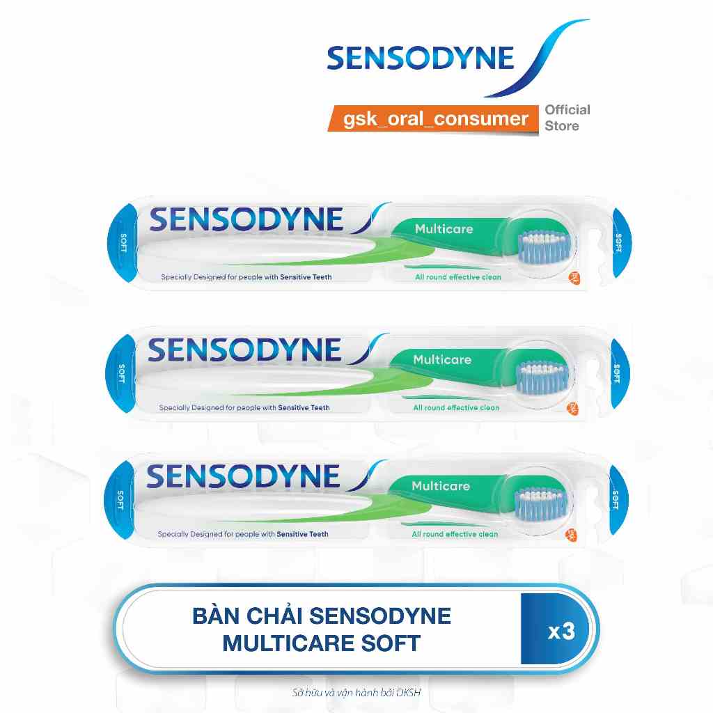 Bộ 3 Bàn chải đánh răng Sensodyne Multicare Soft