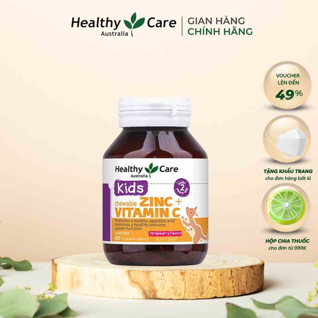 Healthy Care Zinc Vitamin C - Viên nhai bố sung kẽm cho bé 60 viên