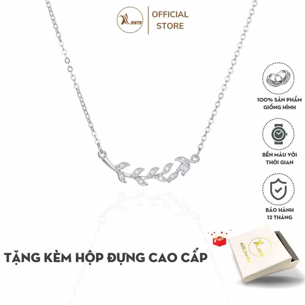 Dây Chuyền dáng ngắn mặt hình cành cây ô liu đính đá ANTA Jewelry ATJ7016