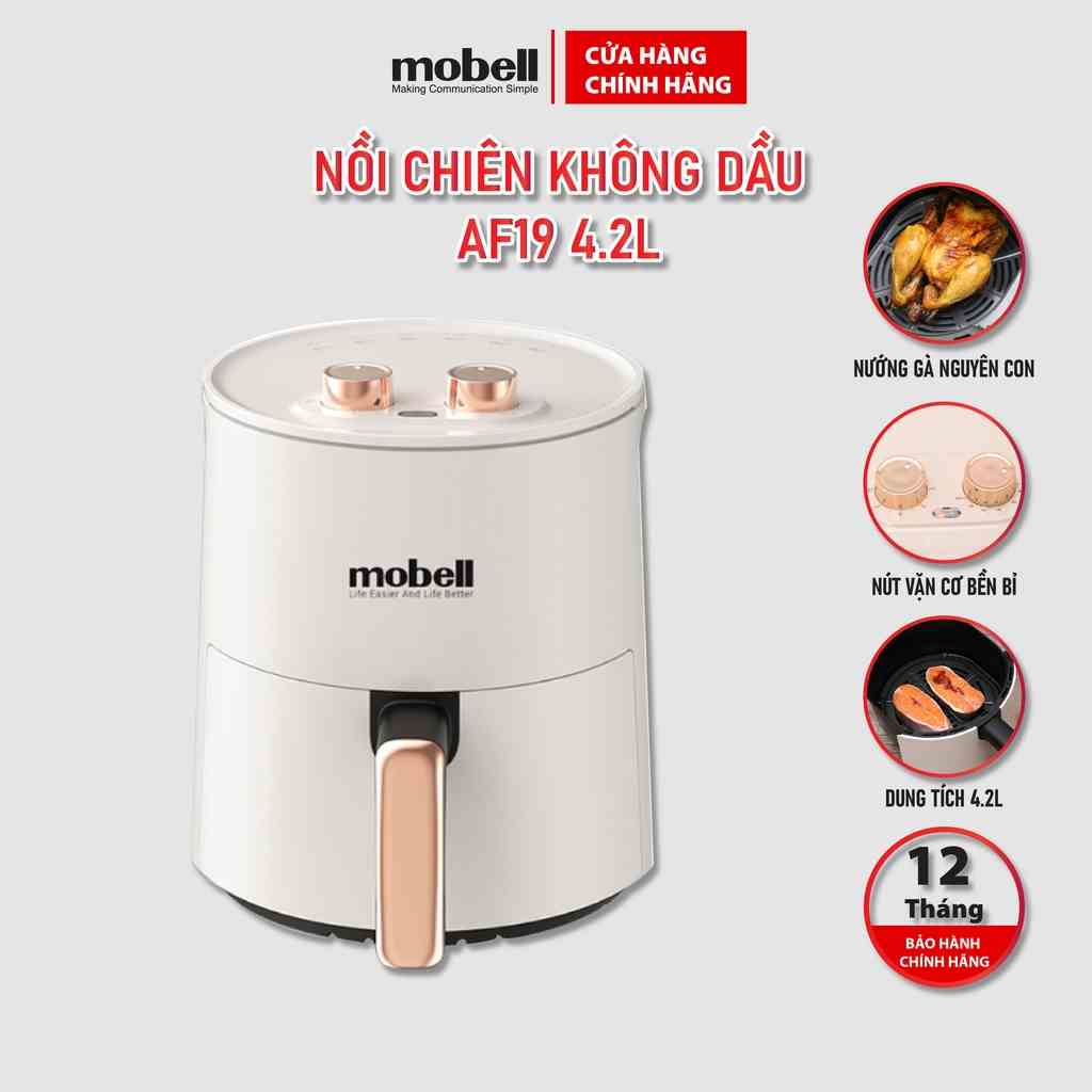 [Mã BMLTB200 giảm đến 100K đơn 499K] Nồi Chiên Không Dầu 4.2L mobell AF-19 Loại Bỏ 80% Dầu Mỡ Nút Cơ Đôi Chỉnh Tay