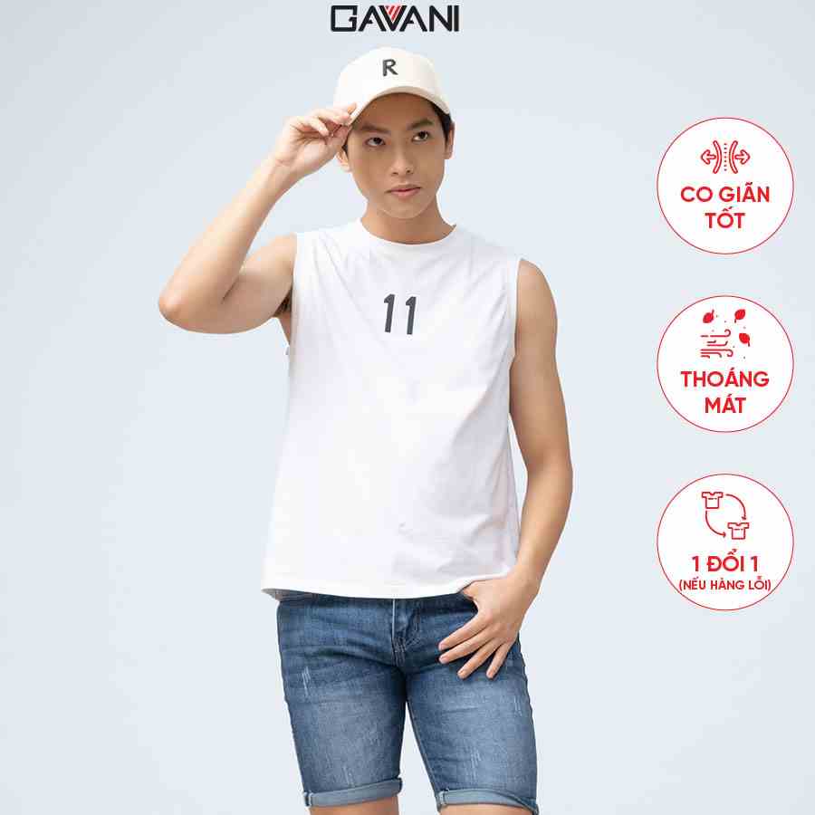 [Mã BMLTA35 giảm đến 35K đơn 99K] Áo thun nam tank top, cổ tròn Gavani akh eleven