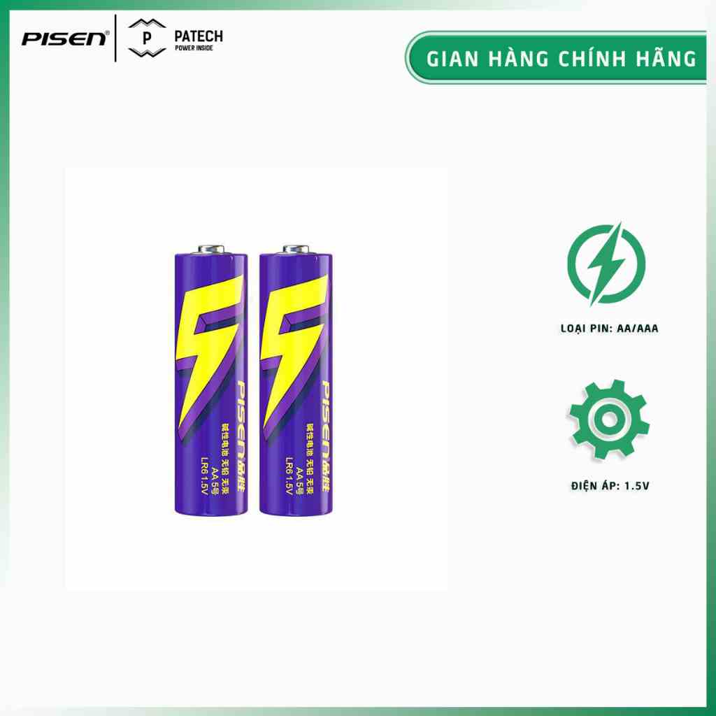 Pin PISEN AA5 / AAA7 LR6 1.5V Purple gold, Super Heavy không chì,không thủy ngân,không chảy nước,an toàn,hàng chính hãng