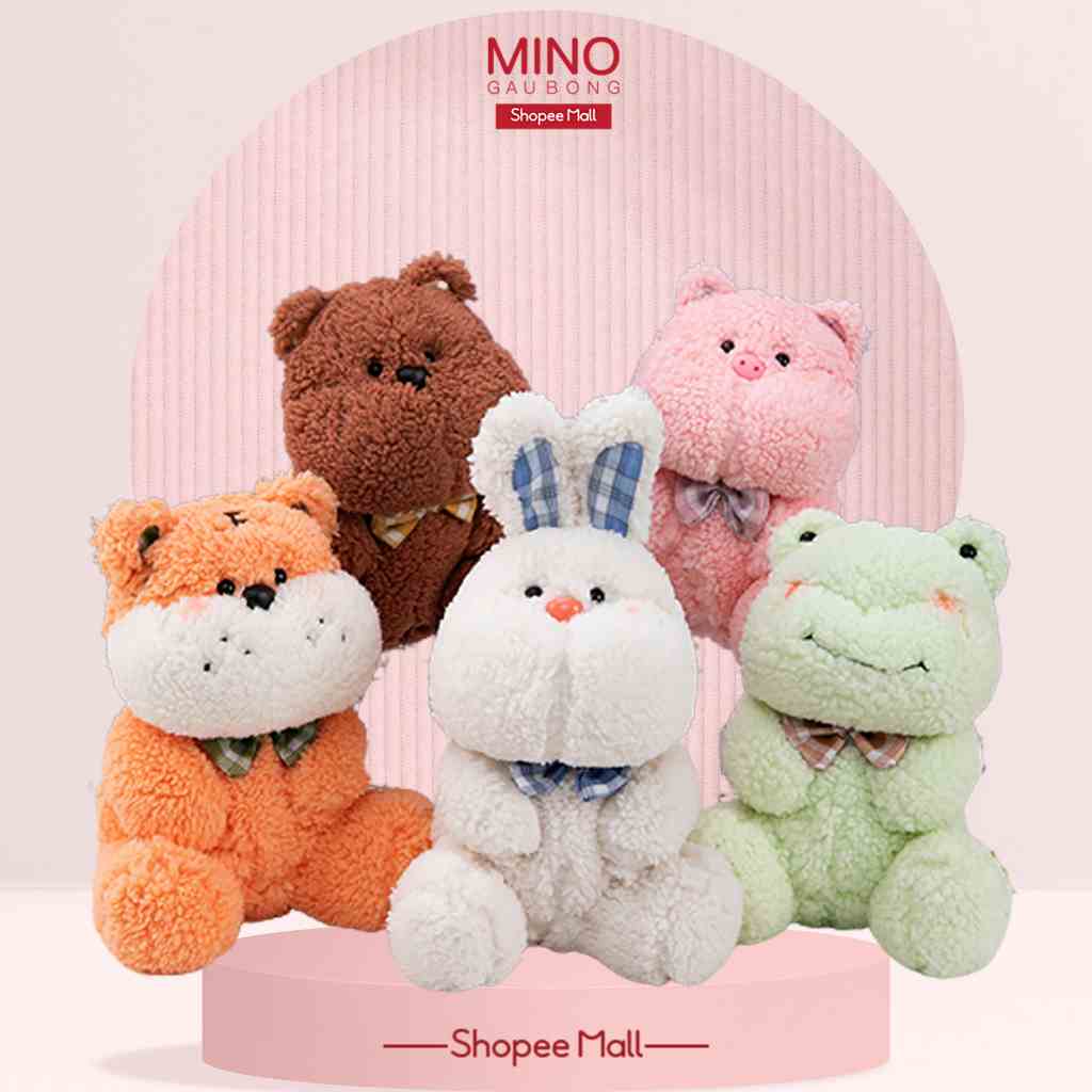 Móc Khoá Gấu Bông Cute Giá Rẻ Dễ Thương Má Bự Lông Cừu MINO STORE TH23