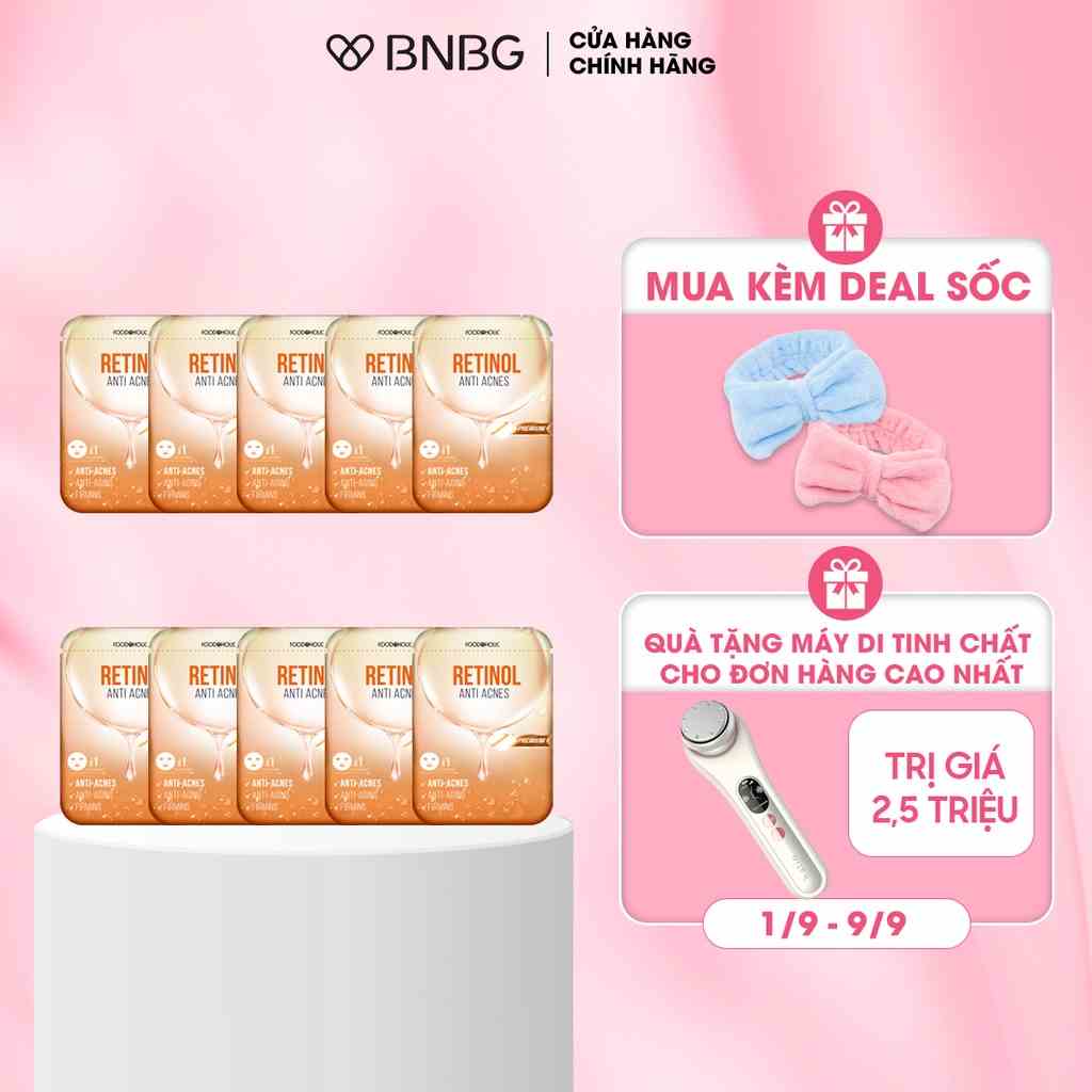 Combo 10 Mặt Nạ Retinol Giảm Mụn, Tái Tạo Da Foodaholic Retinol Anti Acnes Mask 23ml