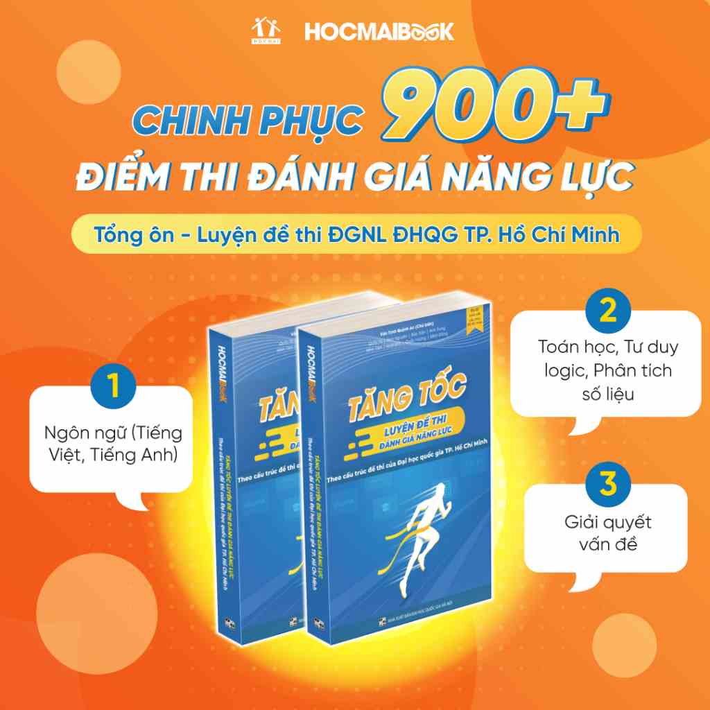 Sách - Combo 2 cuốn Tăng tốc luyện đề thi Đánh giá năng lực theo cấu trúc đề thi của ĐHQG TP.HCM