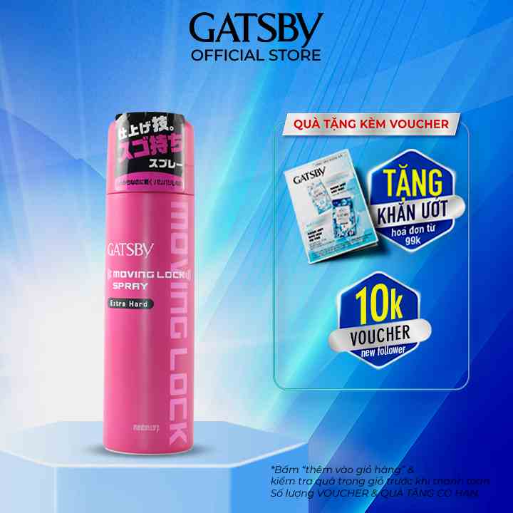 [Mã BMLTB35 giảm đến 35K đơn 99K] Gôm xịt tạo kiểu tóc GATSBY Moving Lock Spray Extra Hard N 170g/chai