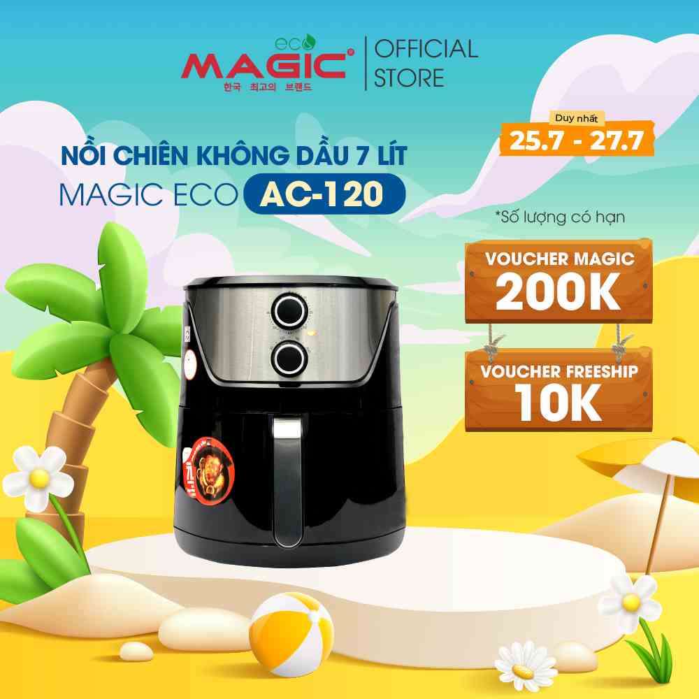 Nồi chiên nướng không dầu Magic Eco AC-120 7L cho gia đình 8-10 người,công suất 1800W,bảo hành chính hãng