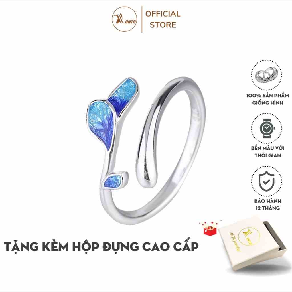 [Mã BMLT35 giảm đến 35K đơn 99K] Nhẫn bạc nữ, thiết kế hở hình chiếc lá xanh, thể điều chỉnh sezi ANTA Jewelry - ATJ9012