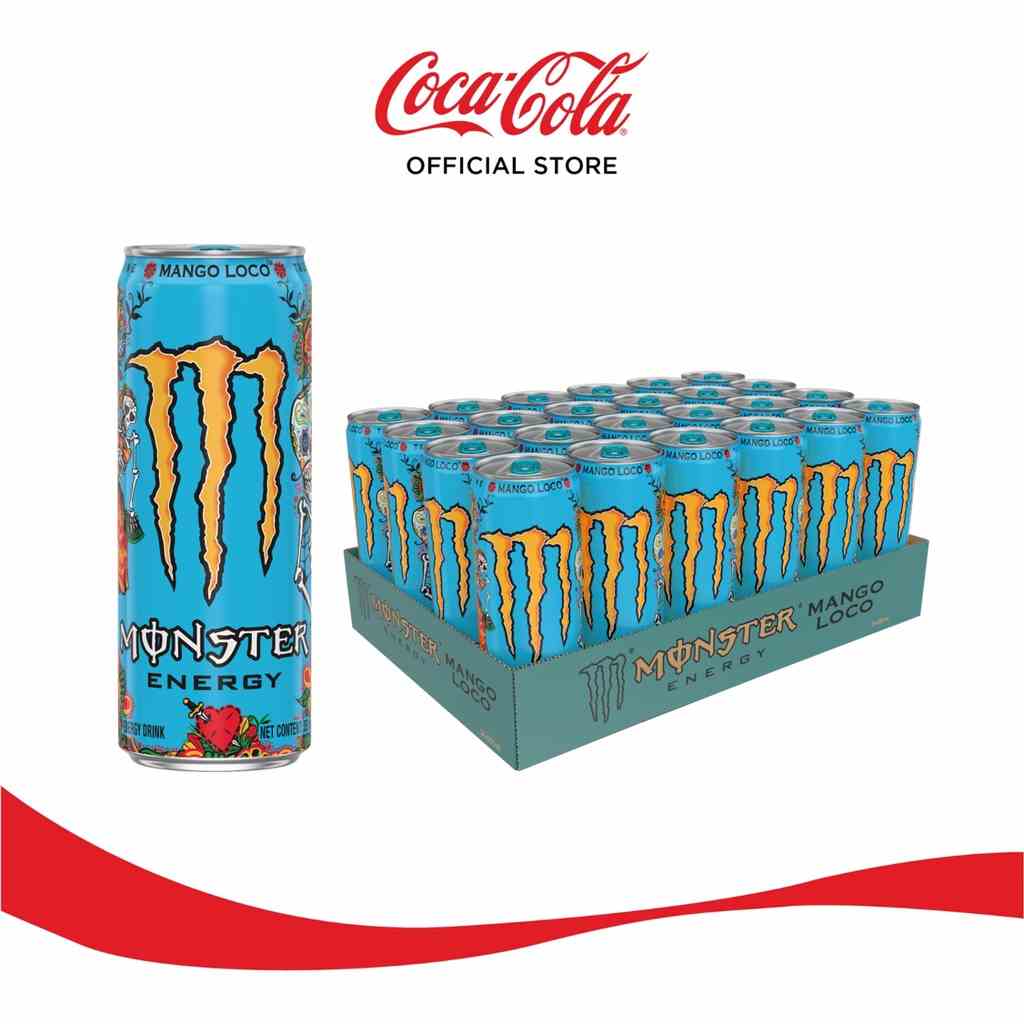 [GROFFWC -10% max 30k đơn 170k] Lốc 24 Lon Nước Tăng Lực Monster Energy Mango Loco Vị Xoài Lon 355ml