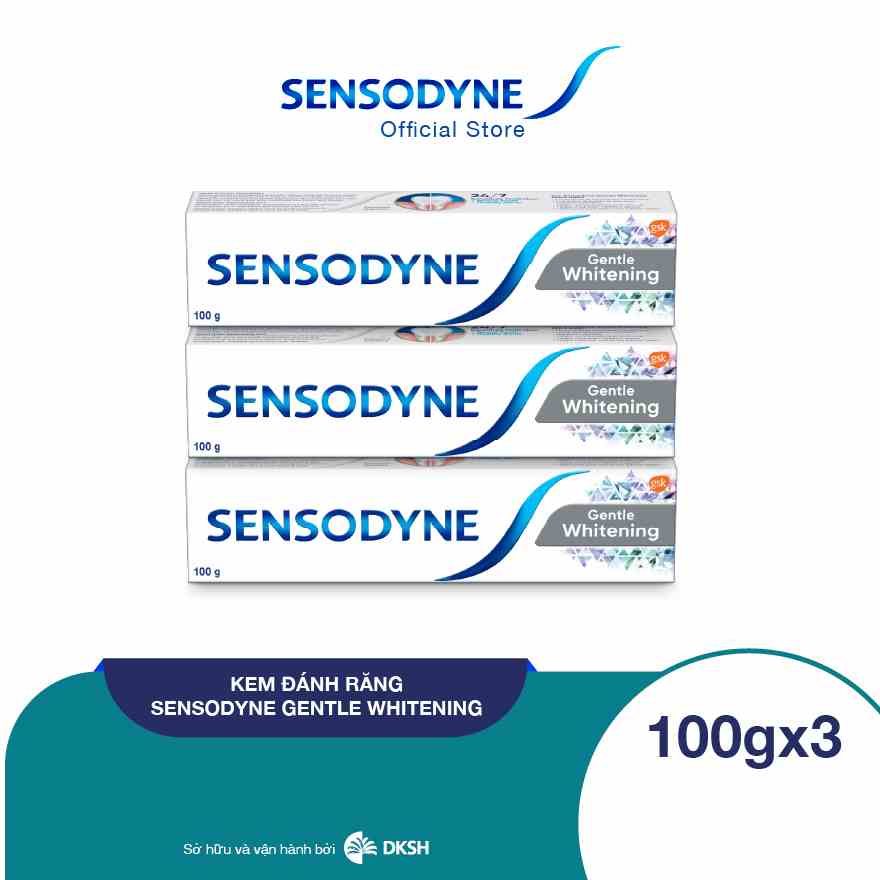 Bộ 3 Kem Đánh Răng Sensodyne Whitening 100g/tuýp