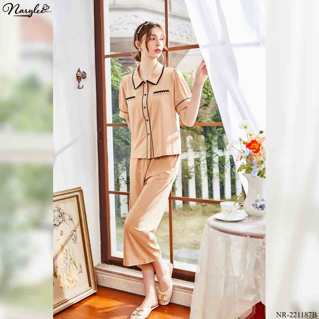 Đồ bộ mặc nhà pyjama nữ Narylee áo cộc quần lửng cotton nhập khẩu mềm mịn chống tia UV kháng khuẩn mã NR - 221187