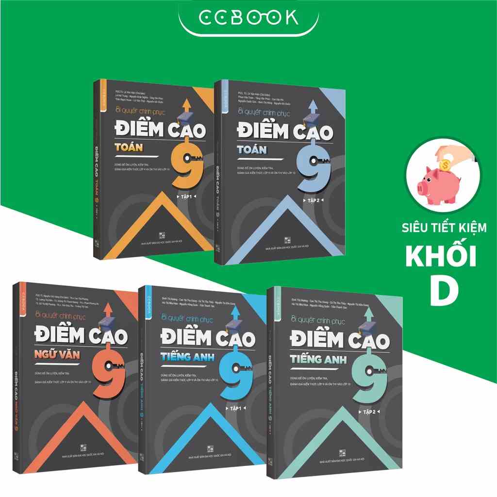 Sách – Combo lớp 9 khối D Bí quyết chinh phục điểm cao – Toán Văn Anh (5 cuốn) – Siêu tiết kiệm – Chính hãng CCbook