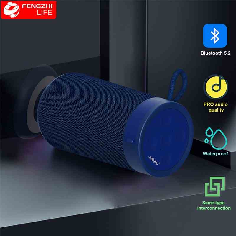 Loa nghe nhạc bluetooth mini FENGZHI BL02 kháng nước IPX7 tích hợp công nghệ ghép đôi TWS 5.2 TF32G có quai cầm xách