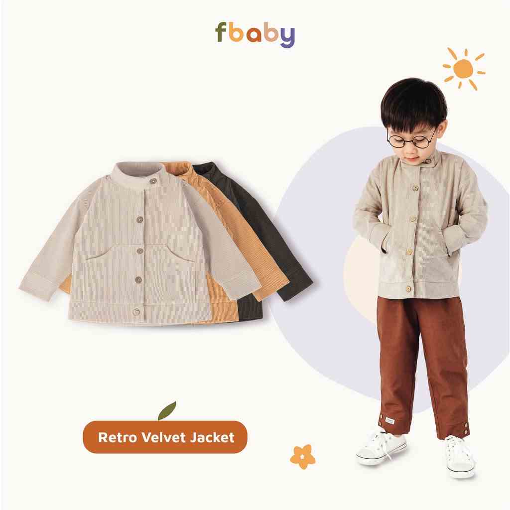 Áo khoác bé trai nhung tăm cổ tàu fbaby - FK001