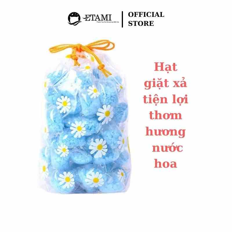 Hạt giặt xả ETAMI giặt chăn ga gối hương Chanh Đào 1 gói 5gr