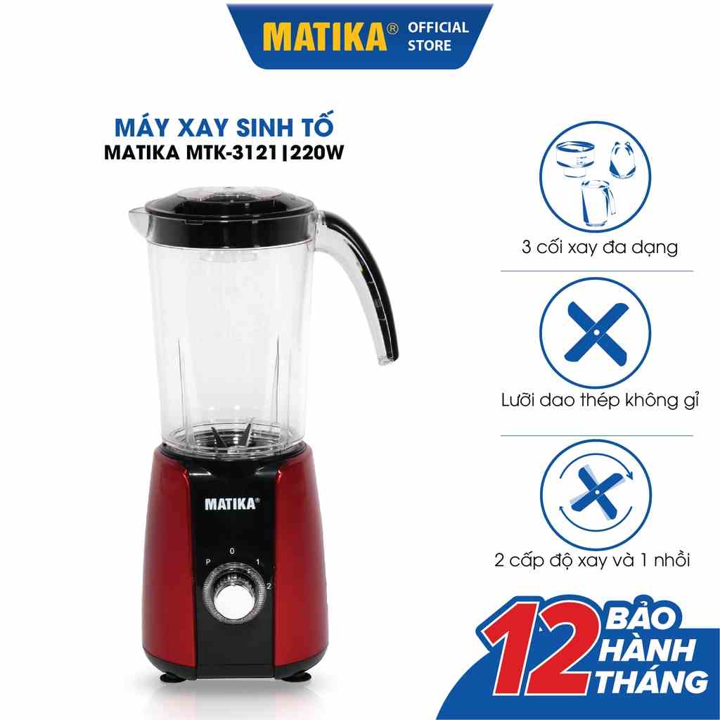 Máy Xay Sinh Tố Đa Năng MATIKA 3 Cối MTK-3121