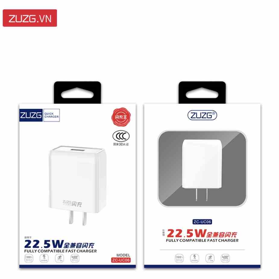 [Mã BMLT35] Củ sạc nhanh ZUZG 22.5w tương thích cực tốt- sạc an toàn chống cháy nổ - Hàng chính hãng