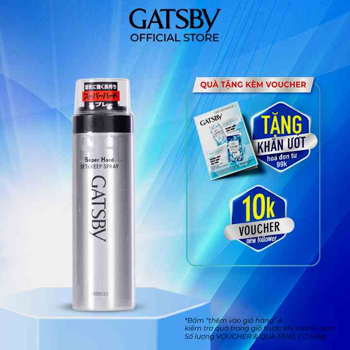 [Mã BMLTB35 giảm đến 35K đơn 99K] Gôm xịt tạo kiểu tóc GATSBY SET & KEEP SPRAY SUPER HARD N 180g