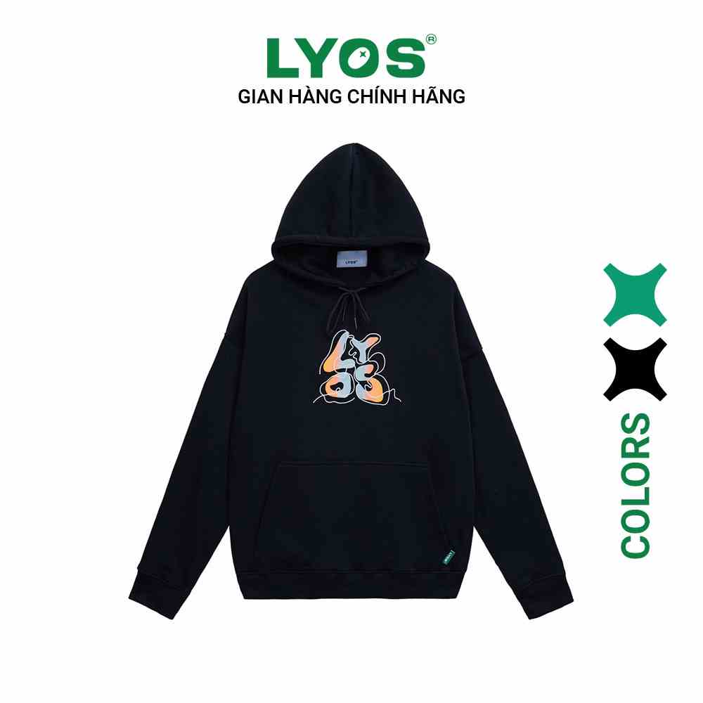 [Mã BMLTB35 giảm đến 35K đơn 99K] Áo Nỉ Hoodie LYOS Gradient Liquid Xanh/ Đen