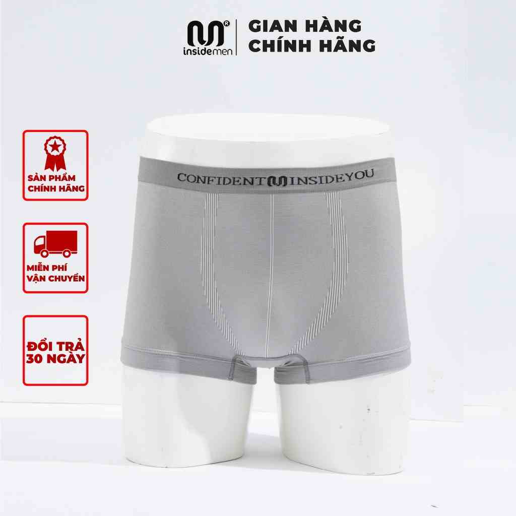 Sịp đùi nam Boxer INSIDEMEN không đường may thoáng khí kháng khuẩn co giãn cực dễ chịu IBX025