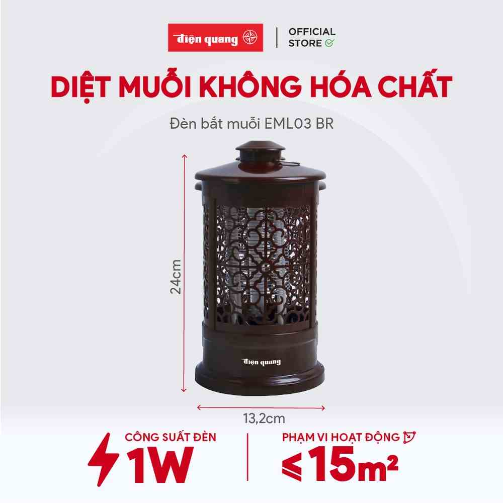 Đèn bắt muỗi Điện Quang ĐQ EML03 BR