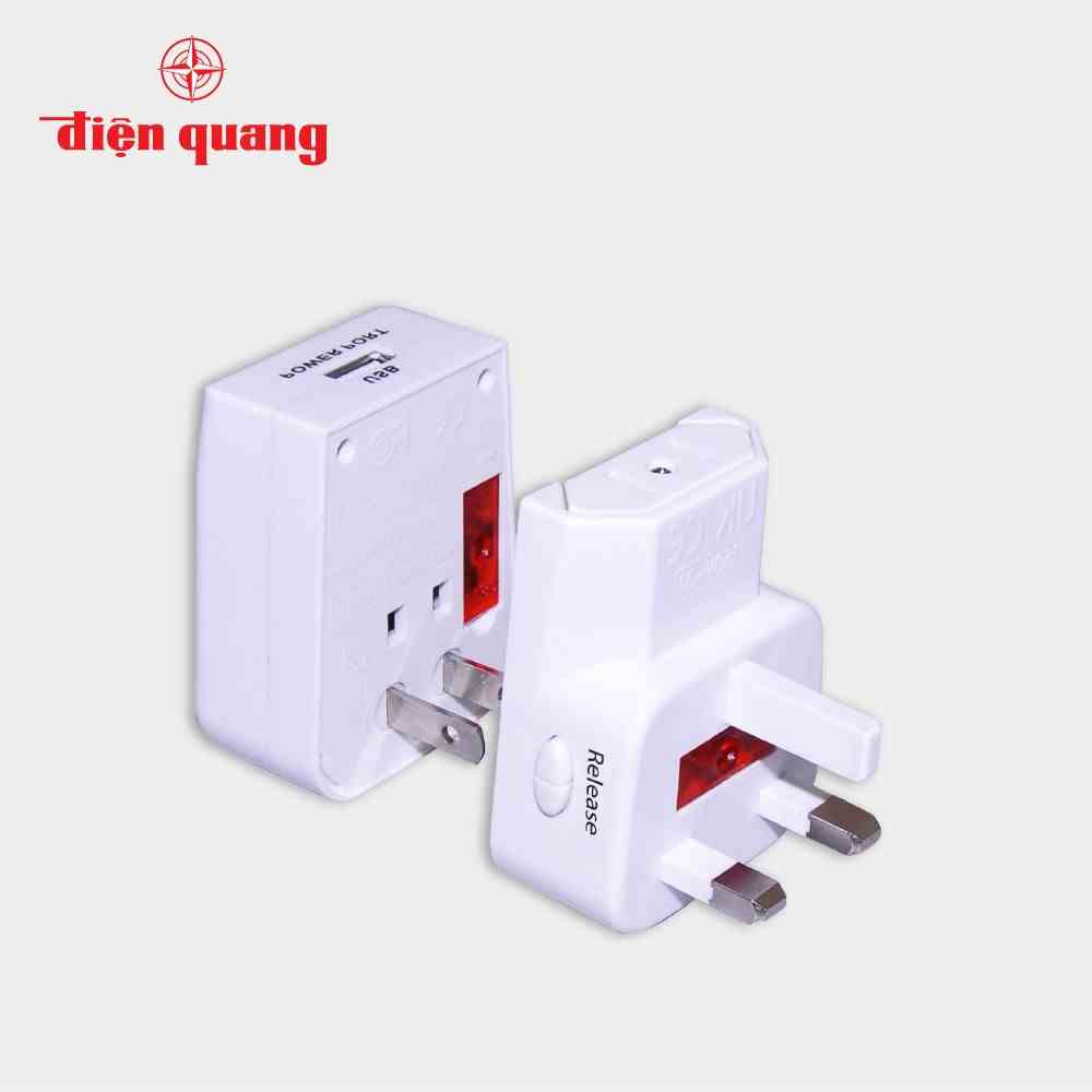 Ổ cắm du lịch Điện Quang ĐQ ESK TV05W 1U (màu trắng – 1 cổng USB)