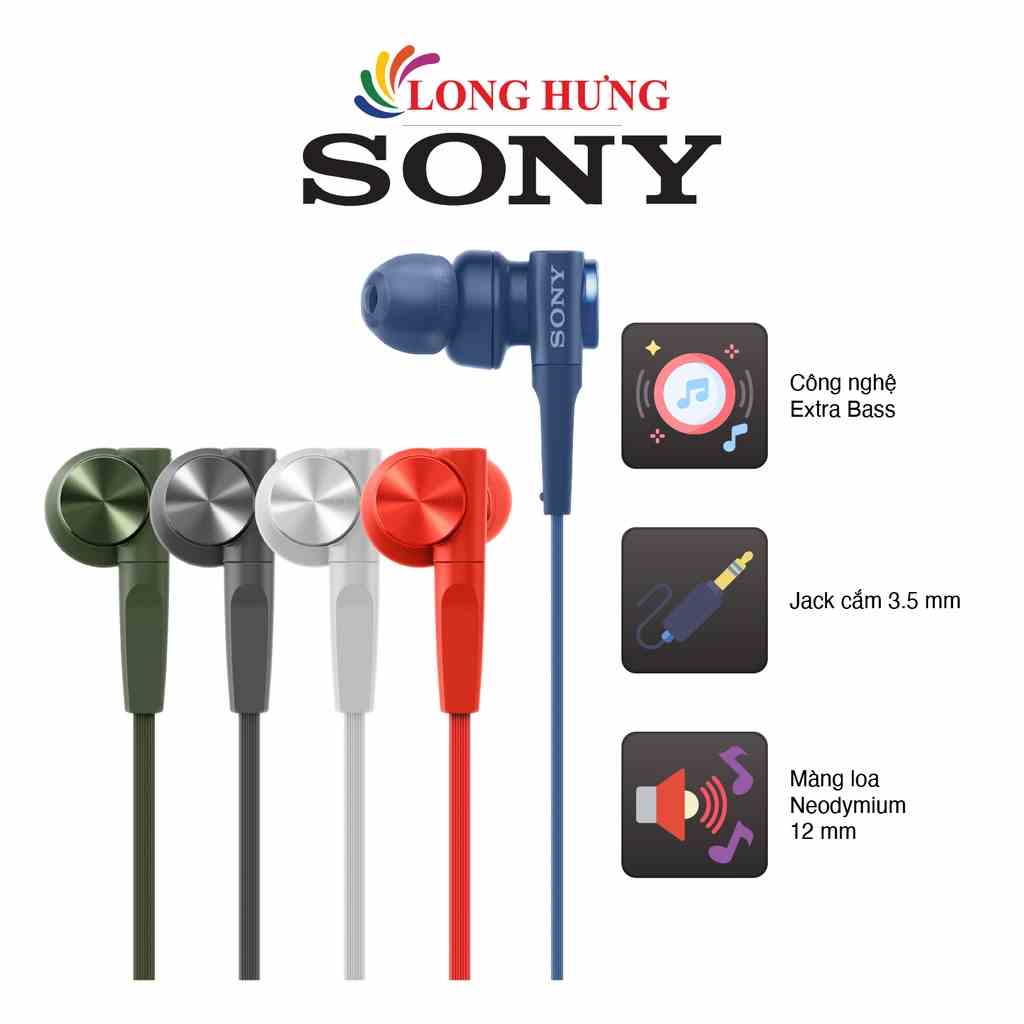 Tai nghe có dây Sony Extra Bass MDR-XB55AP - Hàng chính hãng