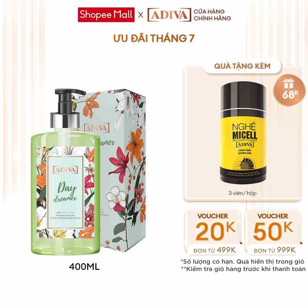 Sữa Tắm Dưỡng Ẩm  Hương Nước Hoa ADIVA Day Dreamer 400ml