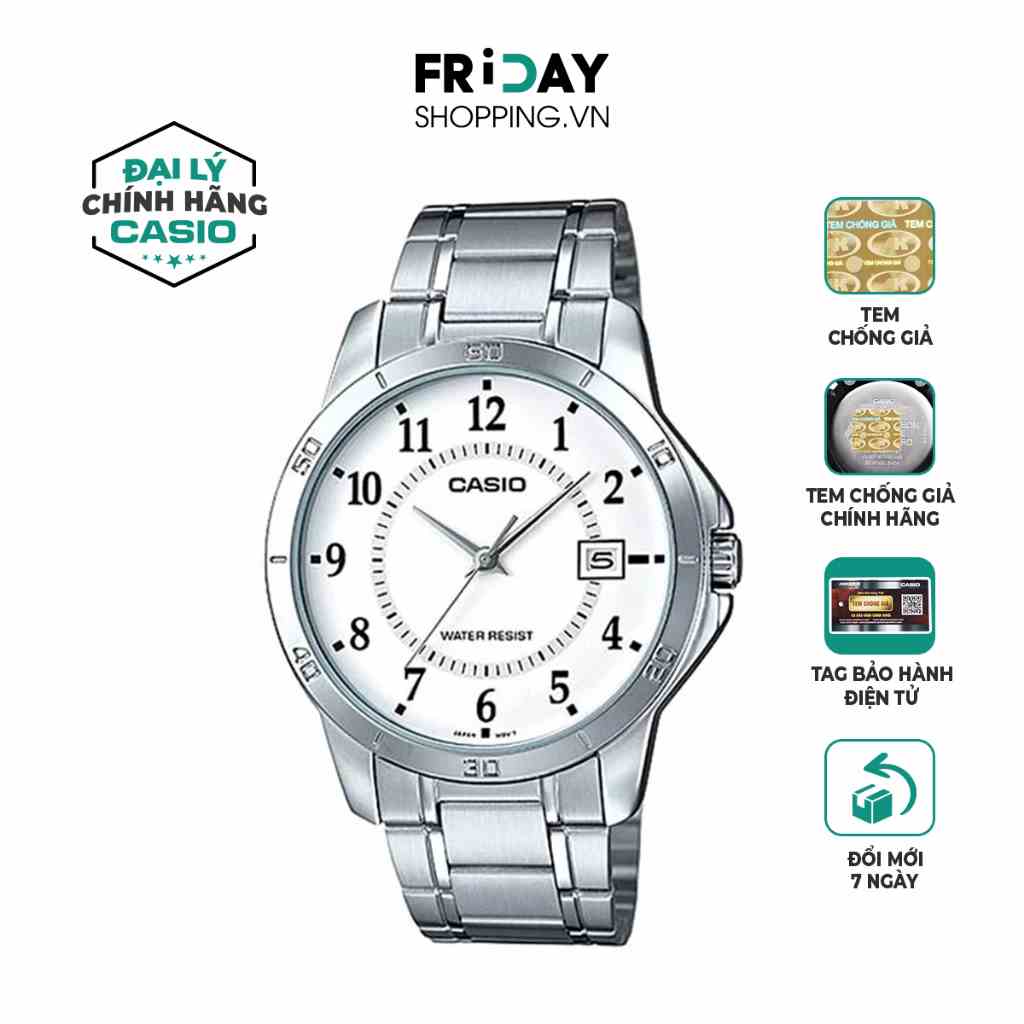 Đồng hồ nam Casio MTP-V004D-7BUDF dây kim loại chính hãng Fridayshopping