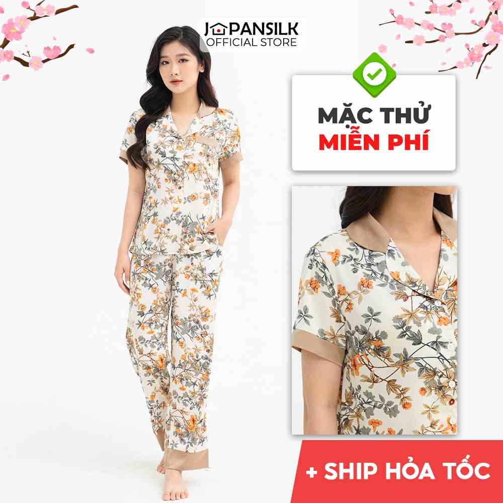 [Mã BMLTA35 giảm đến 35K đơn 99K] Đồ Ngủ Pijama Lụa Satin Nhật Cao Cấp Cộc Tay JAPAN SILK Họa Tiết Sang Trọng