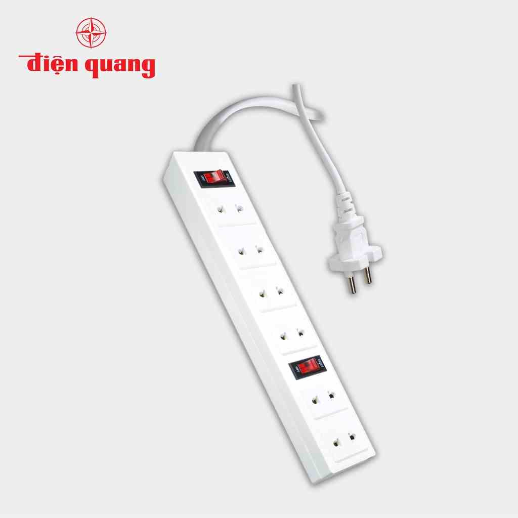 Ổ cắm Điện Quang ĐQ 001A-01 (6 lỗ 2 chấu)