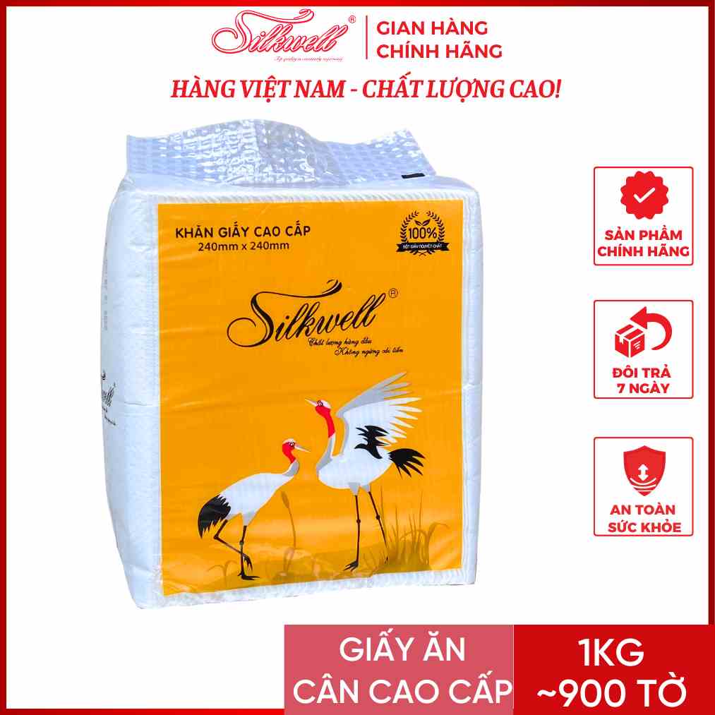 Giấy ăn 1kg Silkwell Sếu HÀNG CAO CẤP khổ 240mm Chính hãng siêu dai thấm hút tốt