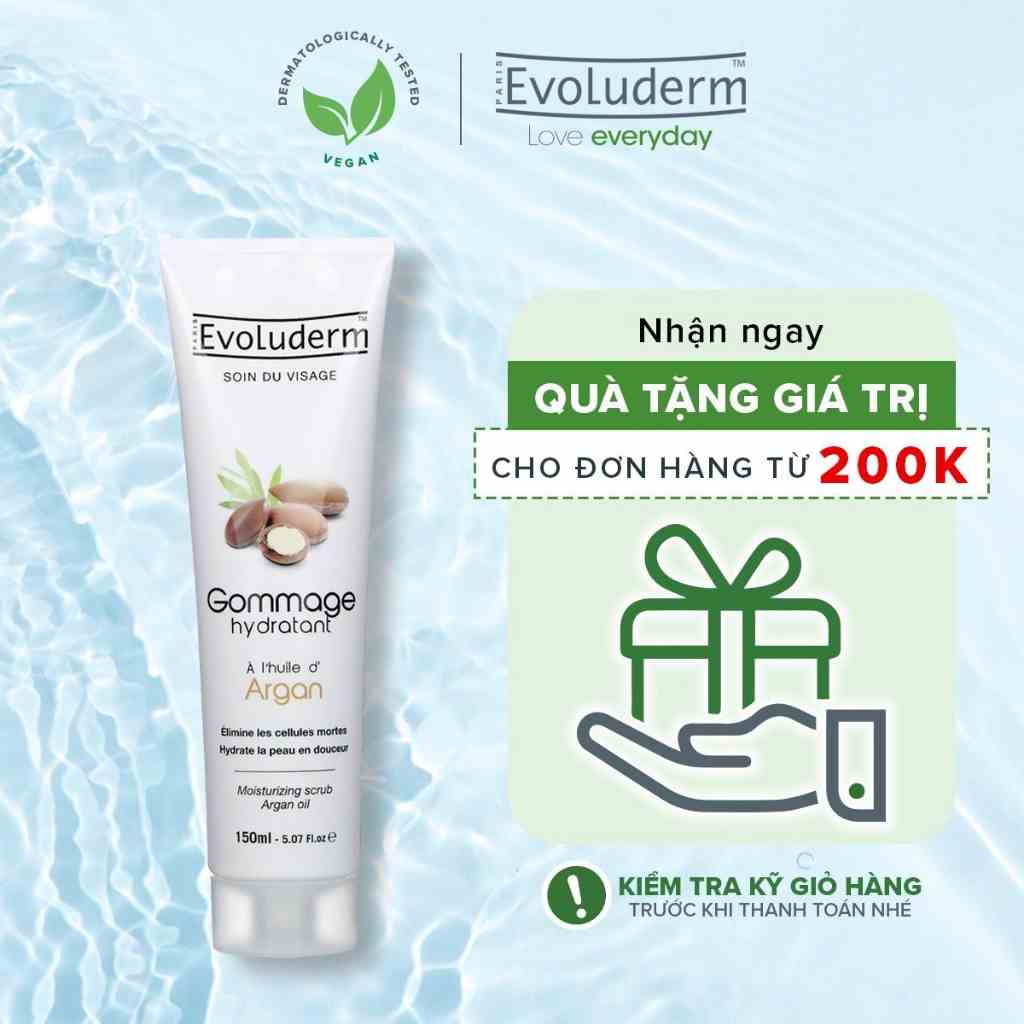 Kem tẩy tế bào chết cho da mặt Evoluderm chiết xuất tinh dầu Argan 150ml