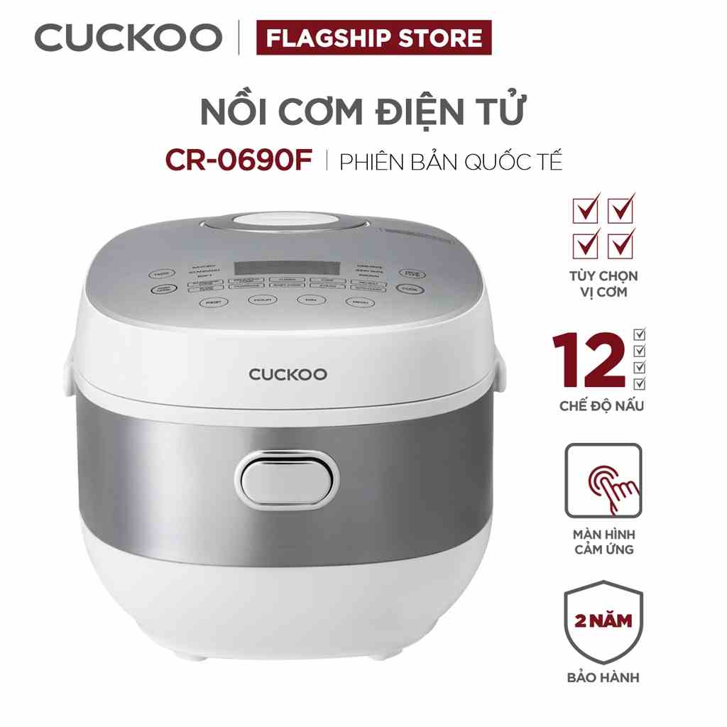 [Mã ELHACE01 giảm 12% đơn 300K] Nồi cơm điện tử Cuckoo 1.08L CR-0690F nhiều chế độ nấu,- Bảo hành 2 năm