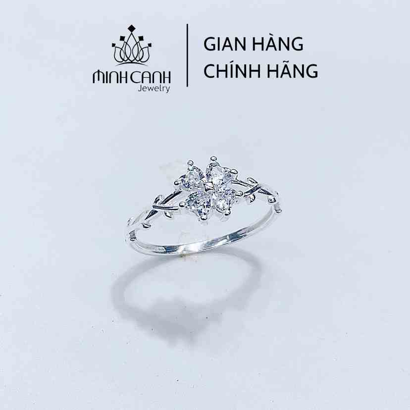 [Mã BMLTB200 giảm đến 100K đơn 499K] Nhẫn Bạc 4 Lá May Mắn Đính Đá - Minh Canh Jewelry