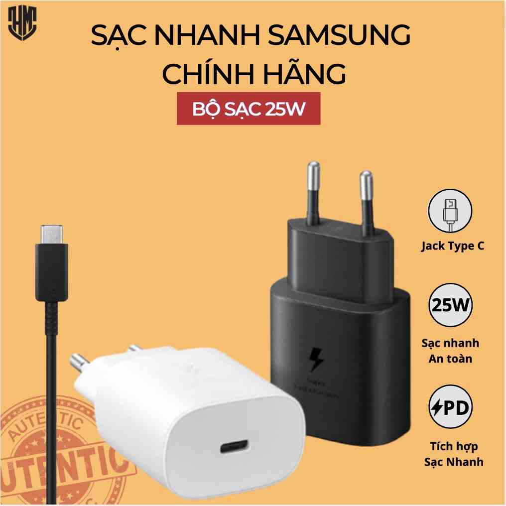 [Mã BMLTB35 giảm đến 35K đơn 99K] Bộ sạc nhanh Samsung 25W chân Type-C cho S21/S22/S23 Ultra - Chính hãng