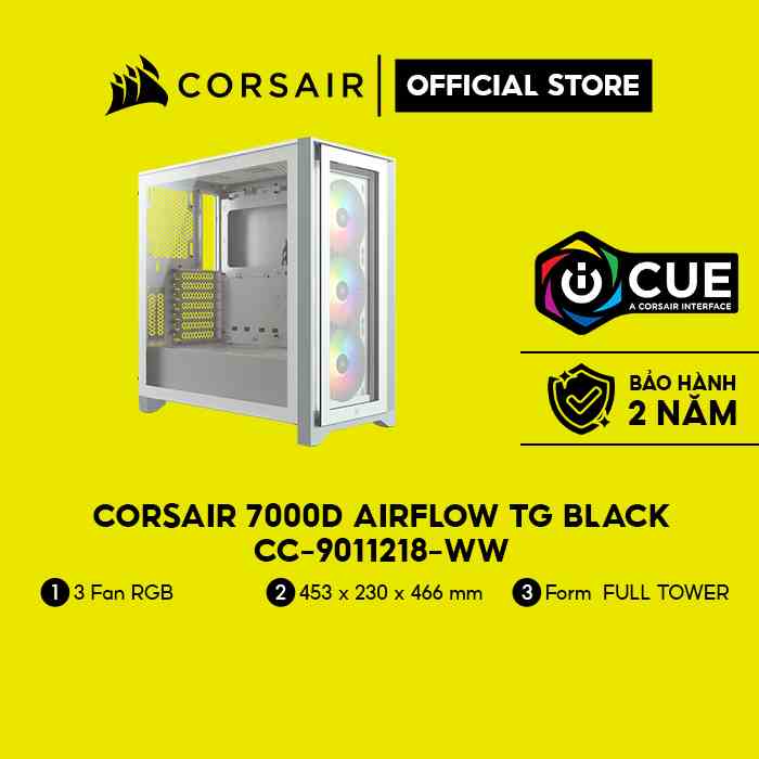 [Mã ELCL7 giảm 7% đơn 300K] Vỏ máy tính Corsair iCUE 4000X RGB TG CC-9011205-WW