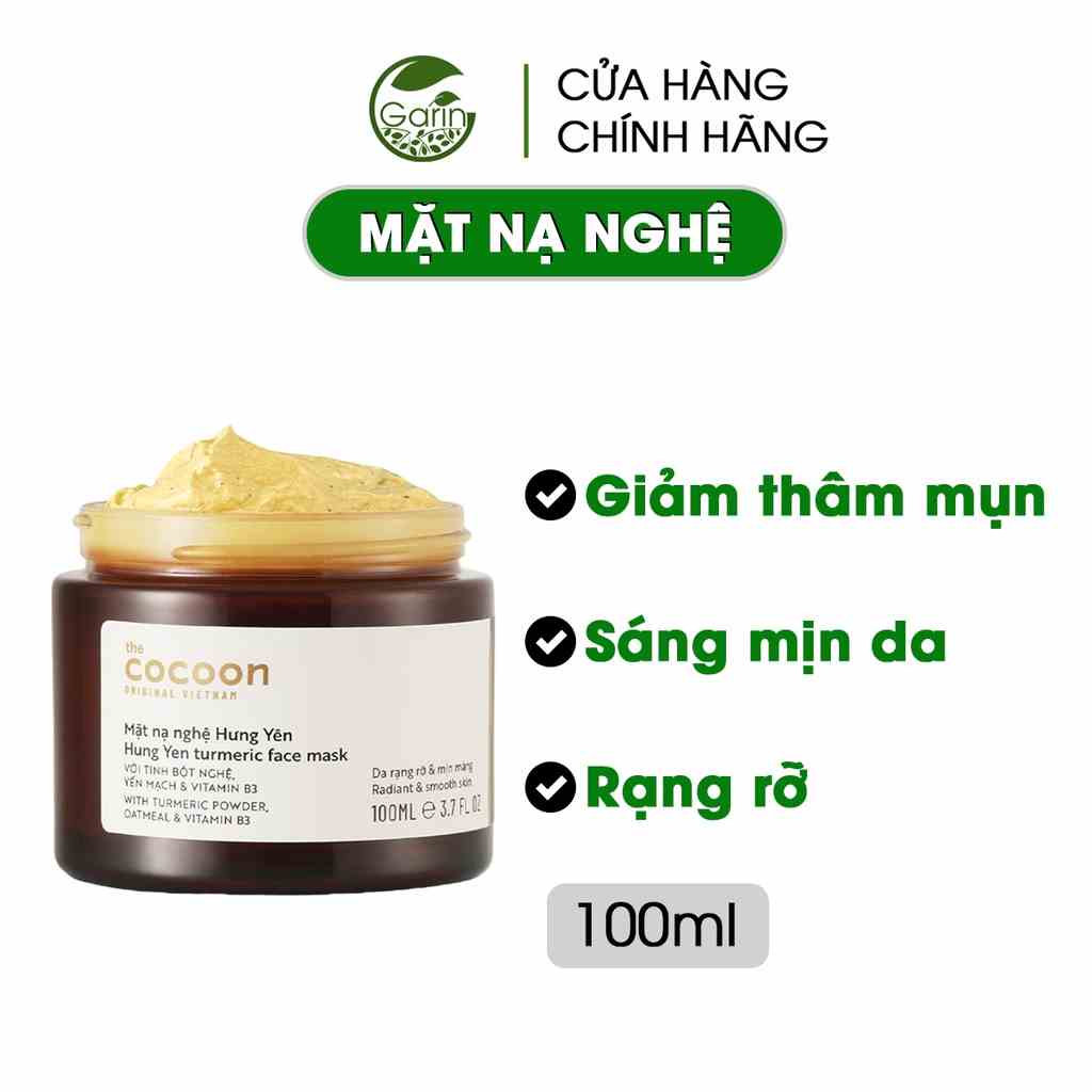 [Mã BMLTB35 giảm đến 35K đơn 99K] Bigsize 100ml - Mặt nạ nghệ Hưng Yên Cocoon Garin cho làn da rạng rỡ và mịn màng