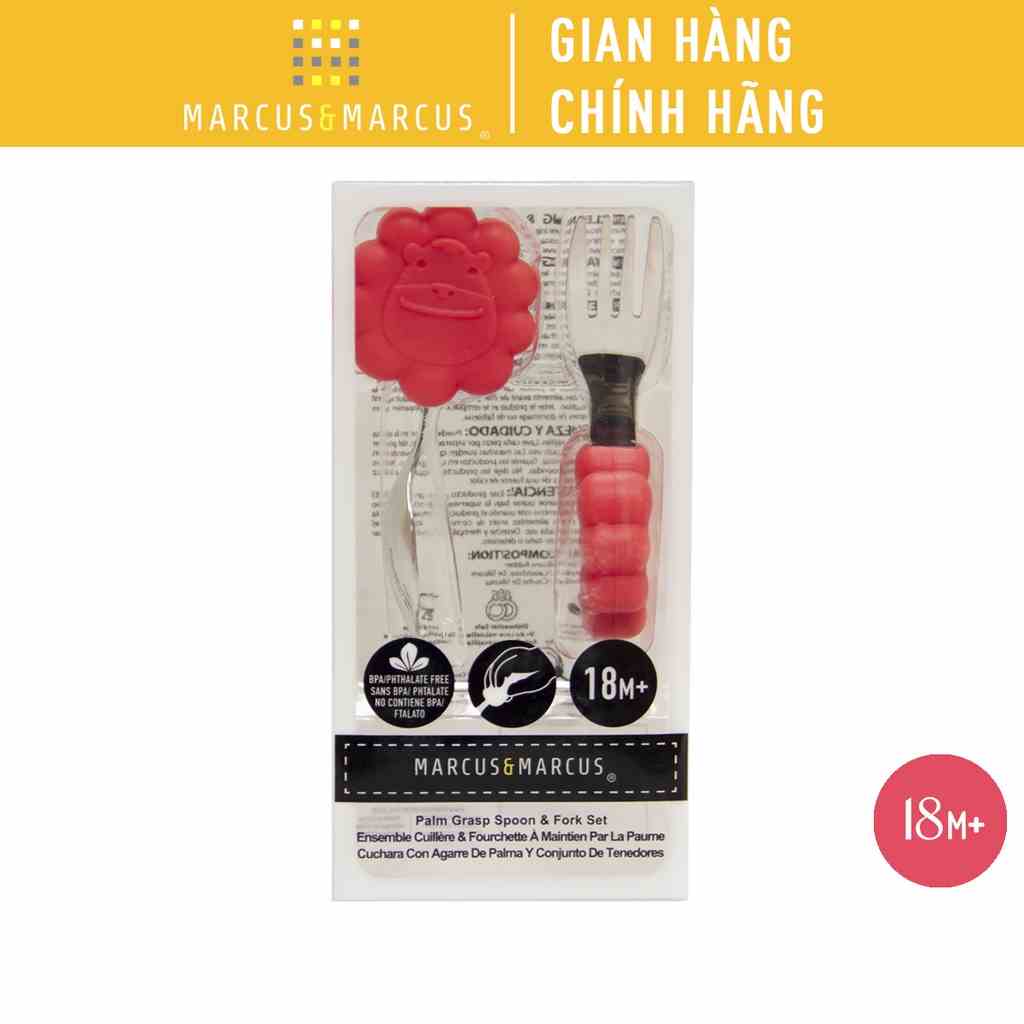 [Mã BMLTB200 giảm đến 100K đơn 499K] Bộ thìa nĩa tập ăn cho bé Palm Grasp Marcus & Marcus, từ 18 tháng - Marcus