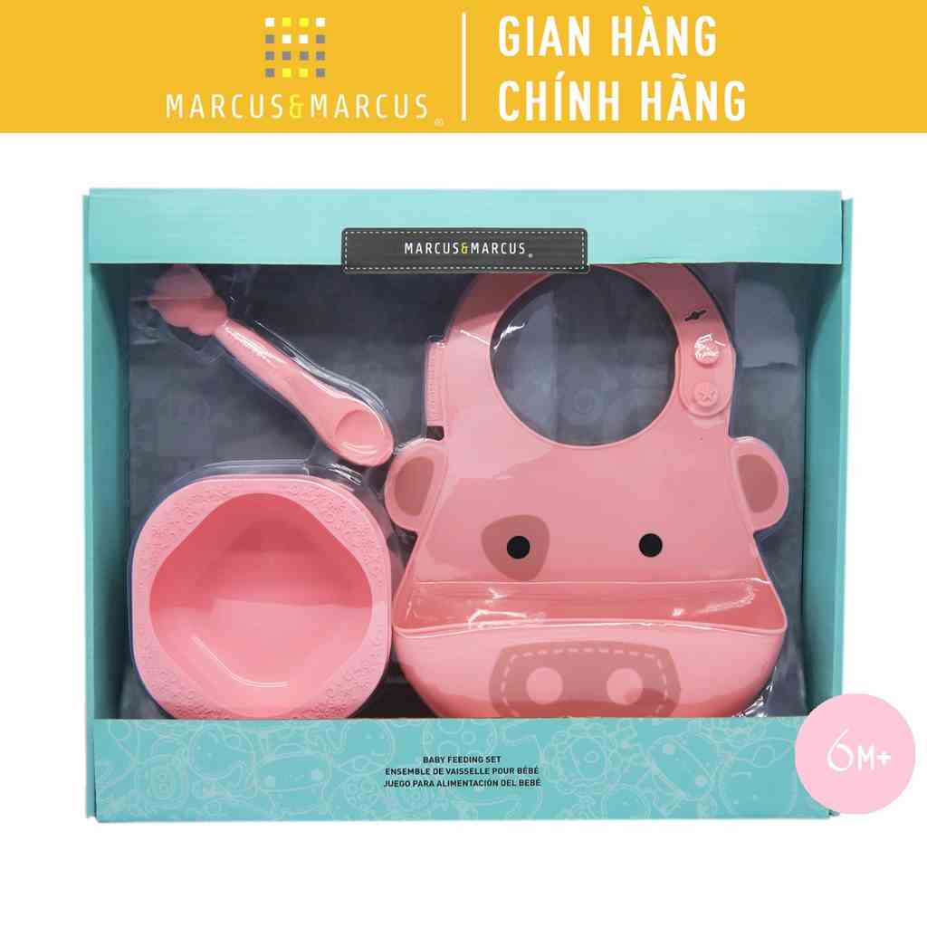 Bộ đồ dùng ăn dặm silicon Baby Marcus & Marcus, cho bé từ 6 tháng - Pokey