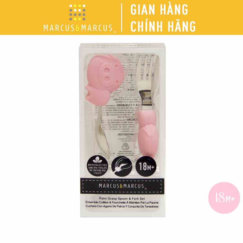 Bộ Thìa Nĩa Tập Ăn Cho Bé Palm Grasp Marcus & Marcus, từ 18 tháng - Pokey