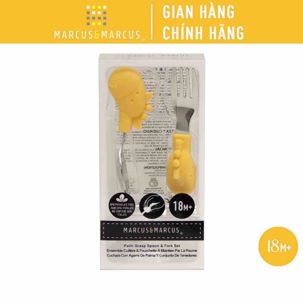 [Mã BMLTB200 giảm đến 100K đơn 499K] Bộ thìa nĩa tập ăn cho bé Palm Grasp Marcus & Marcus, từ 18 tháng - Lola