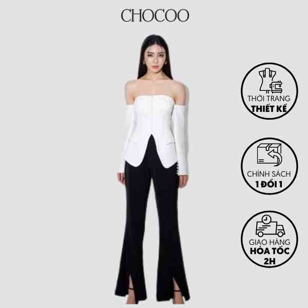 Quần dài nữ CHOCOO Wylie Pants thiết kế vạt ống xẻ đắp chéo chất liệu cao cấp