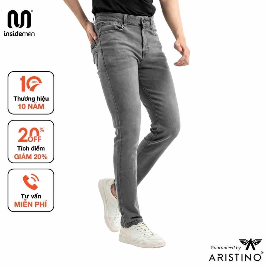 Quần Jeans nam dáng ôm 2 màu đủ size 29-35 INSIDEMEN IJN00301