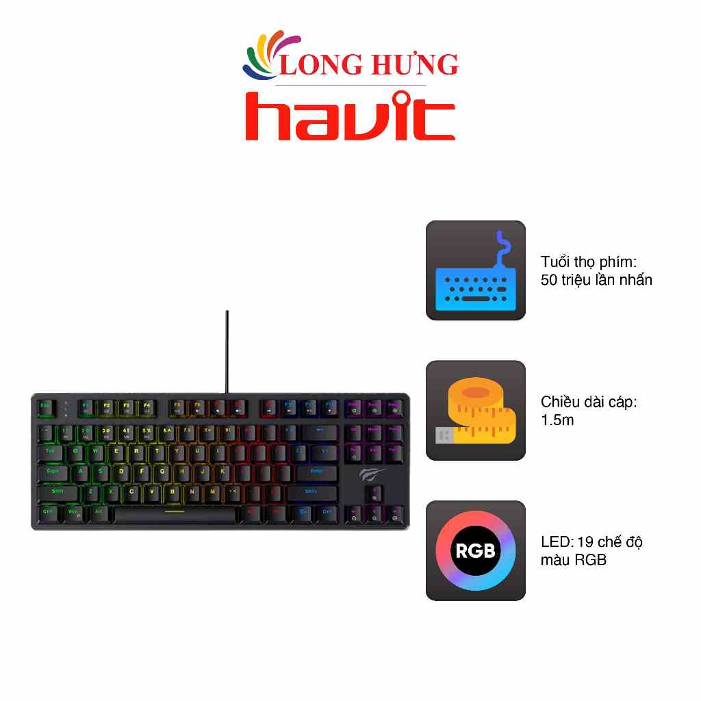 Bàn phím có dây Gaming Havit KB869L - Hàng chính hãng