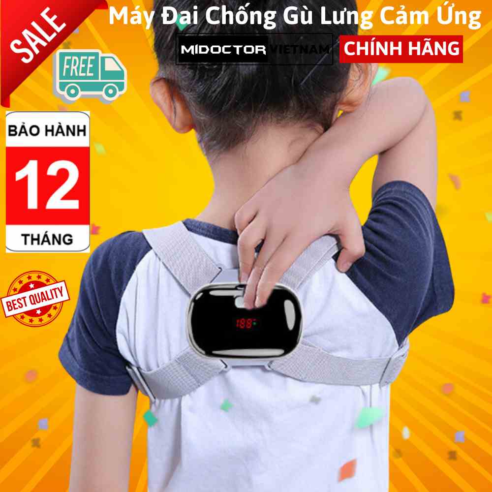 [BH 12 tháng] Đai Chống Gù Lưng Trẻ Em Người Lớn Thông Minh Cảm Ứng Báo Rung Khi Lưng Gù Sai Tư Thế - Hãng miDoctor