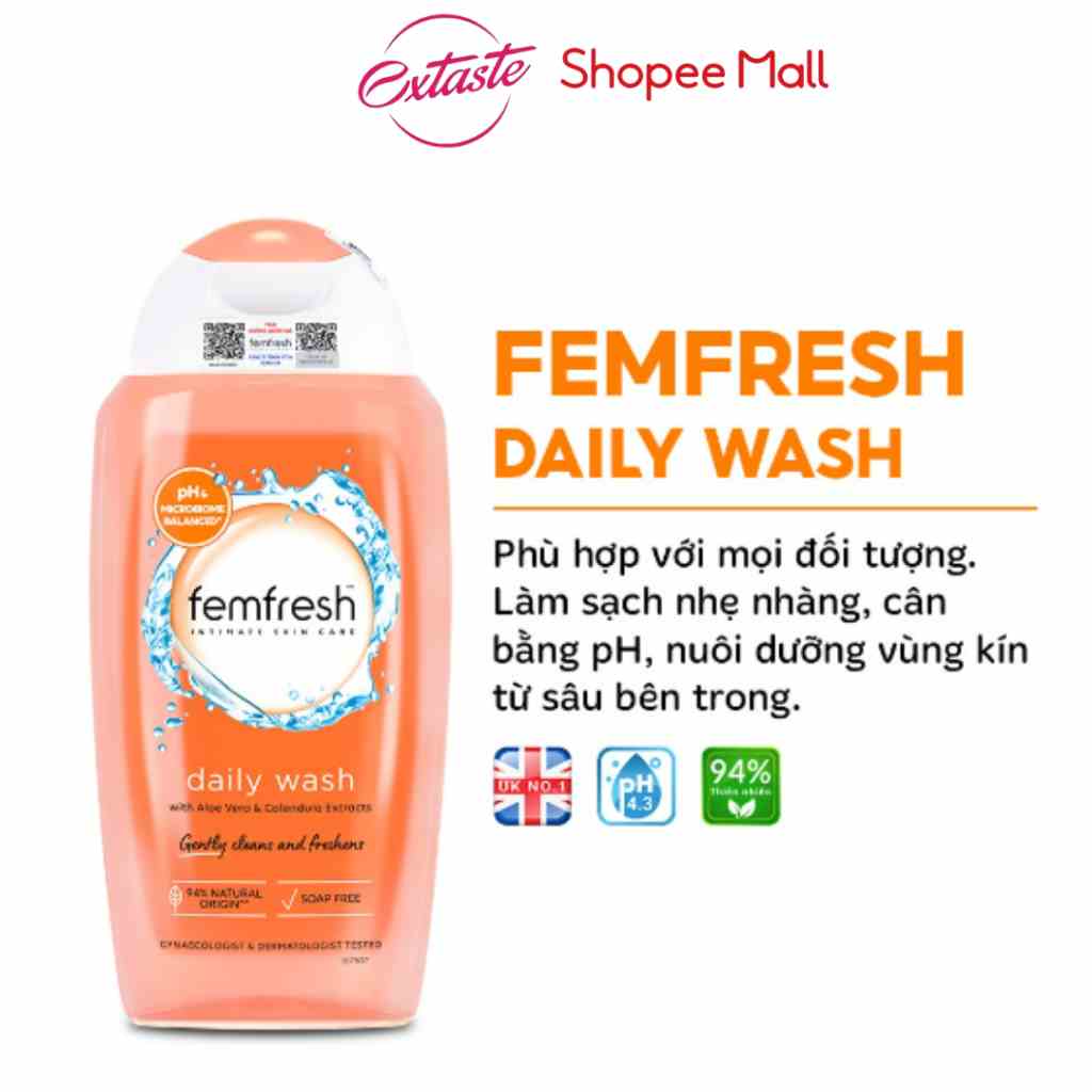 Dung dịch vệ sinh phụ nữ Femfresh Daily Intimate Wash 150/250ml cho vùng kín sạch suốt ngày dài