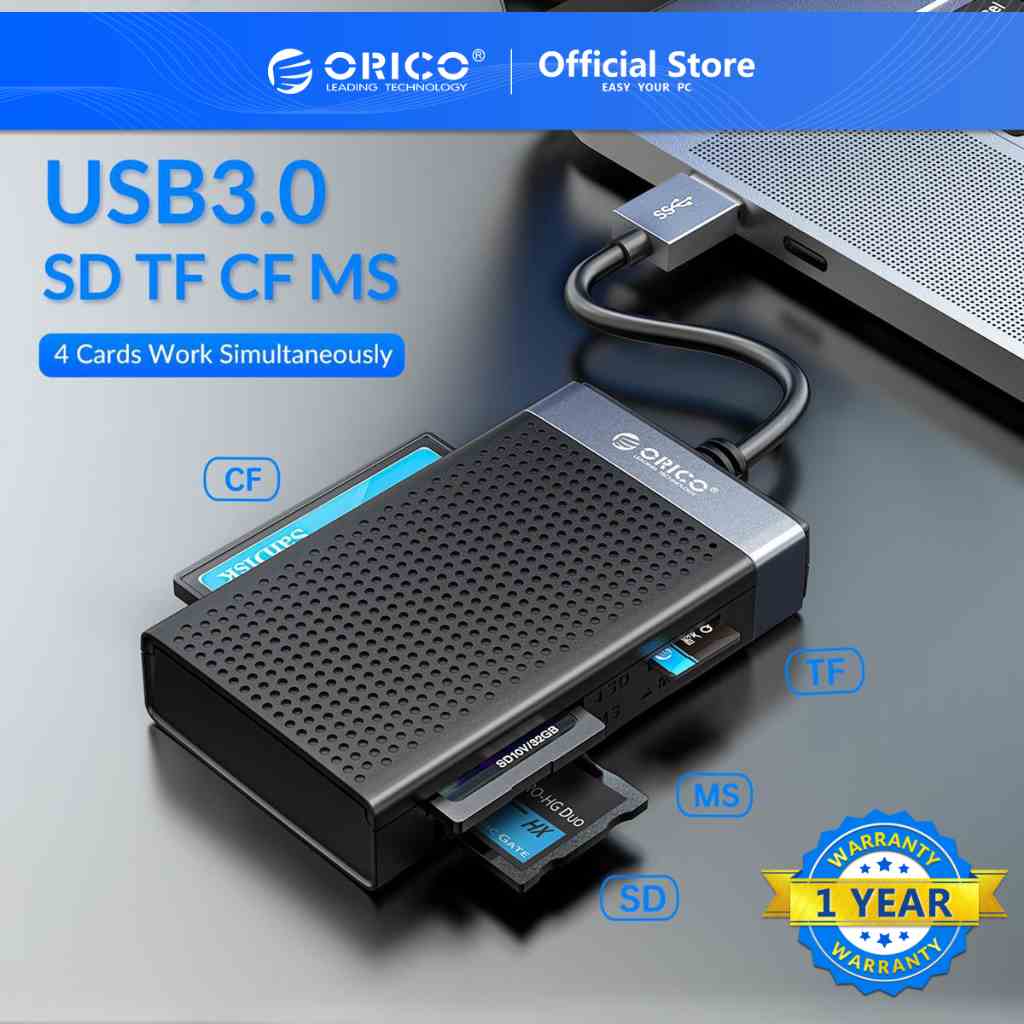 Đầu đọc thẻ nhớ ORICO SD/TF/MS/CF 5Gbps 4 trong 1 USB 3.0 có đầu đọc thẻ C/Type C cho điện thoại/Laptop/Android(CL4D)