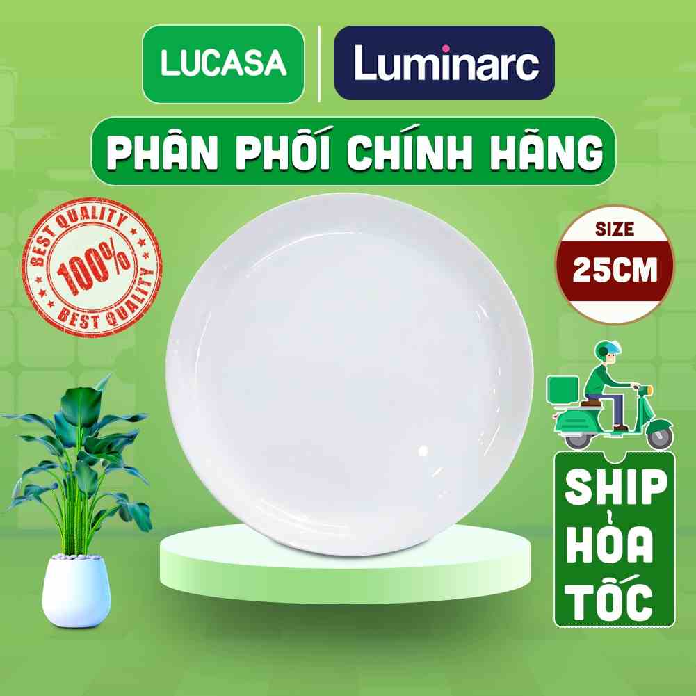 [Mã BMLTA35 giảm đến 35K đơn 99K] Bộ 6 Đĩa Thủy Tinh Luminarc Diwali Precious 25cm - BOL1659 | Phân Phối Chính Hãng