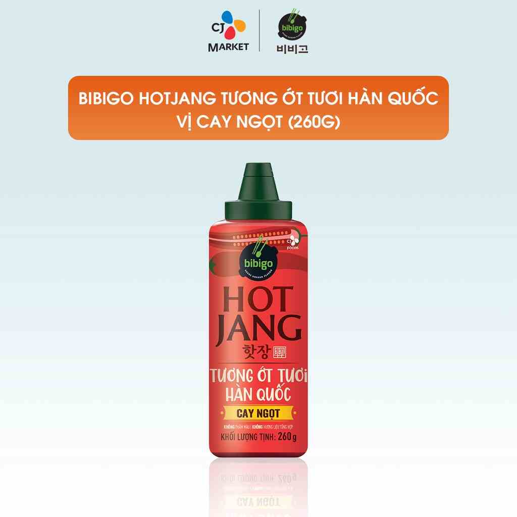 [Mua 2 tặng Hộp nhựa Inochi_Chọn quà bên dưới] Tương Ớt Tươi Hàn Quốc Bibigo Hot Jang - Vị Cay ngọt 260g (Date 11/2023)